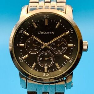 CLAIBORNE CLM1002 Men’s Wristwatch St Steel Multi Dial/Function Working New Batt